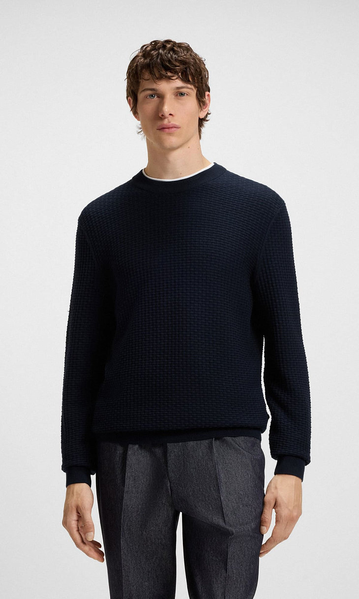 HUGO BOSS: Пуловер из хлопка