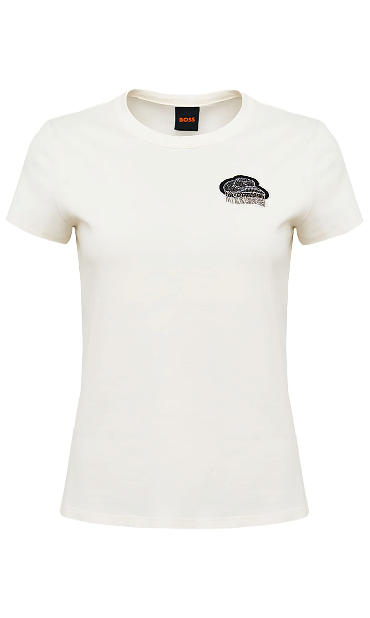 HUGO BOSS: Футболка с аппликацией