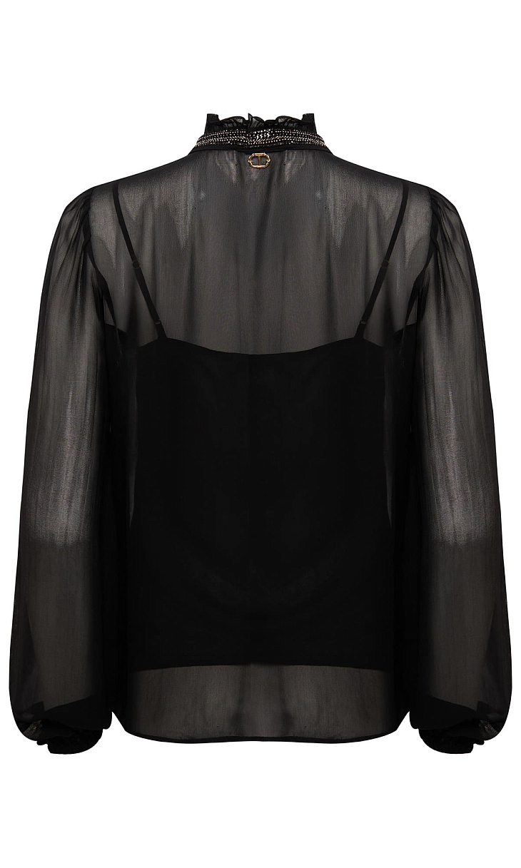 TWINSET: Прозрачная блуза с оборками