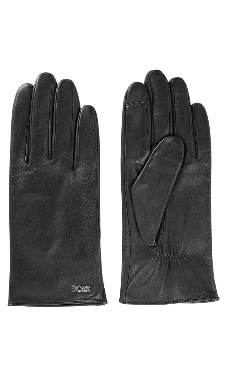 HUGO BOSS: Кожаные перчатки