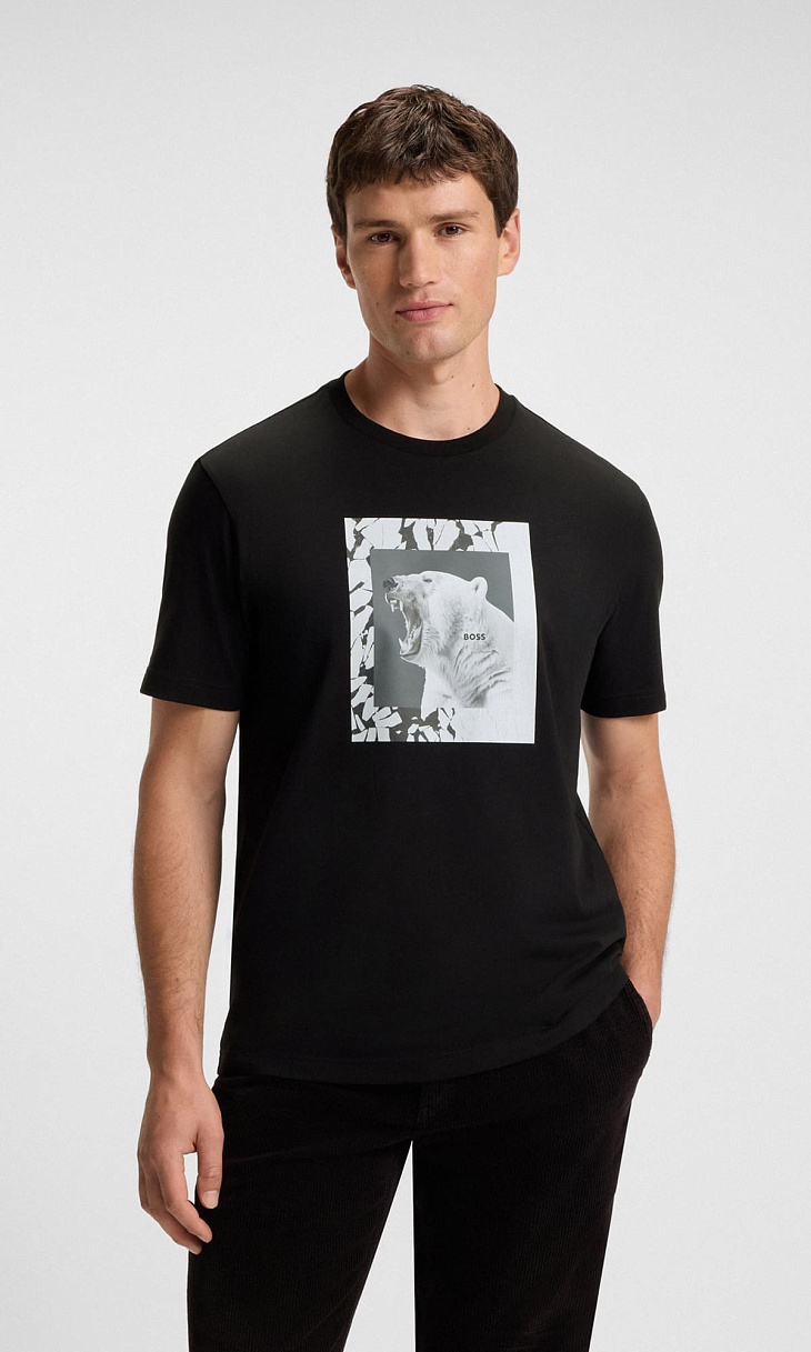 HUGO BOSS: Футболка с принтом