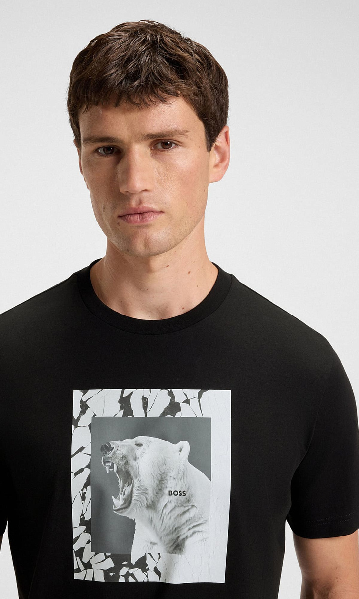 HUGO BOSS: Футболка с принтом