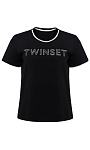 TWINSET: Футболка с вышивкой