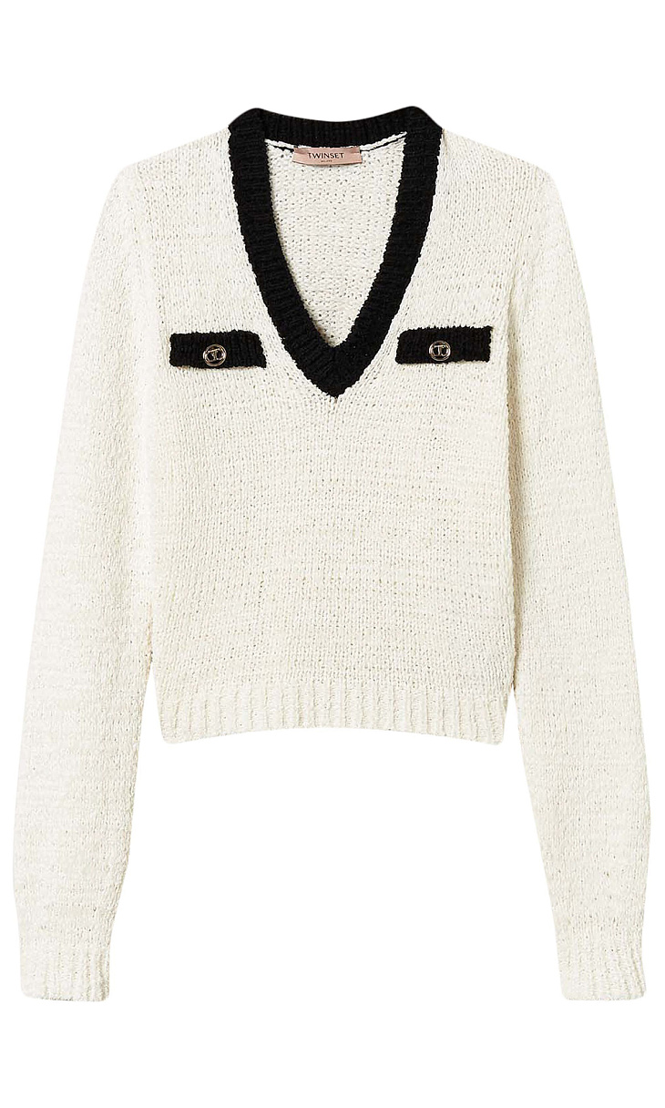 TWINSET: Пуловер с золотистыми пуговицами