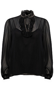 Прозрачная блуза с оборками