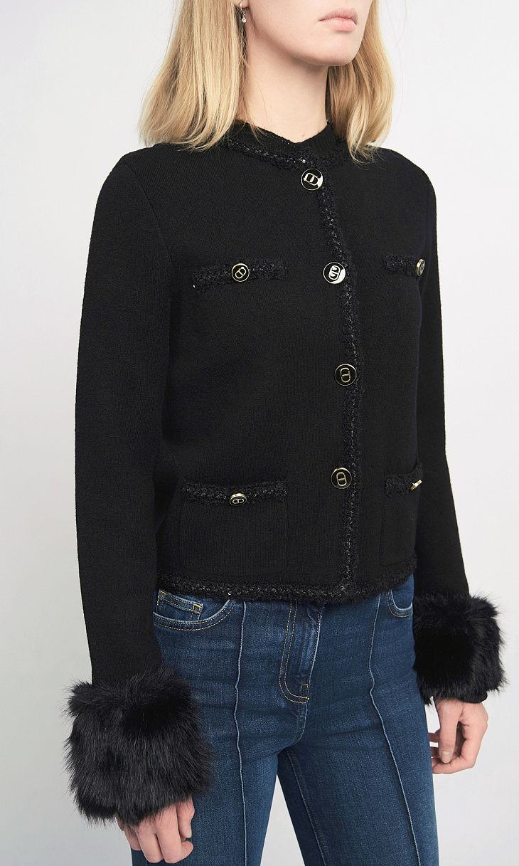TWINSET: Жакет с манжетами из искусственного меха