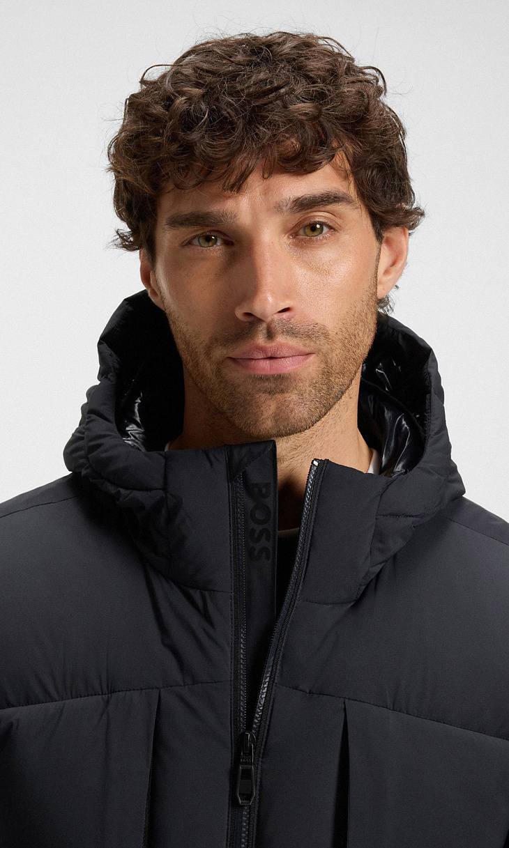 HUGO BOSS: Куртка стеганая с капюшоном