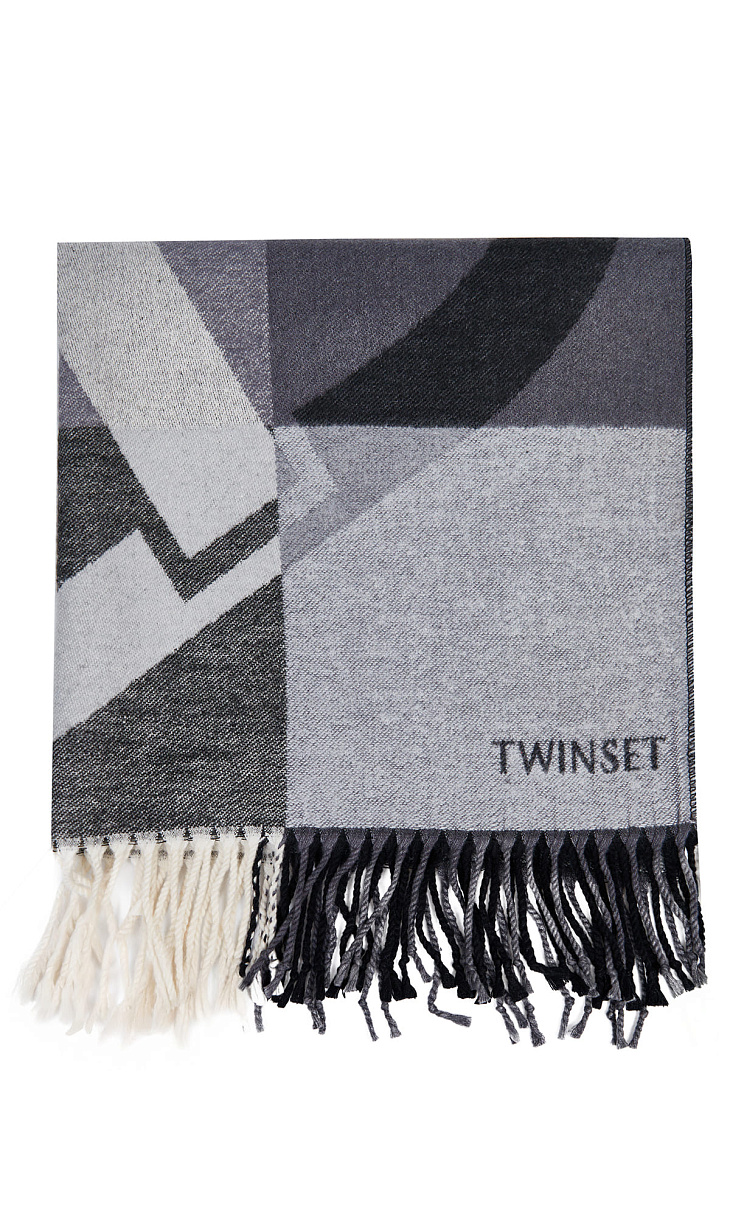 TWINSET: Палантин с геометрическим рисунком