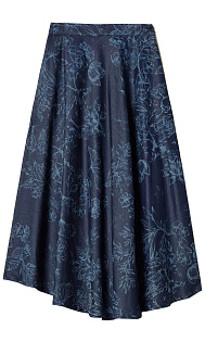 Джинсовая юбка с принтом