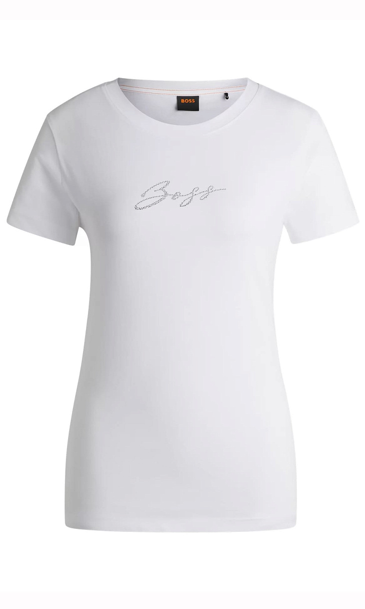 HUGO BOSS: Футболка со стразами