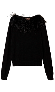 Пуловер с перьями