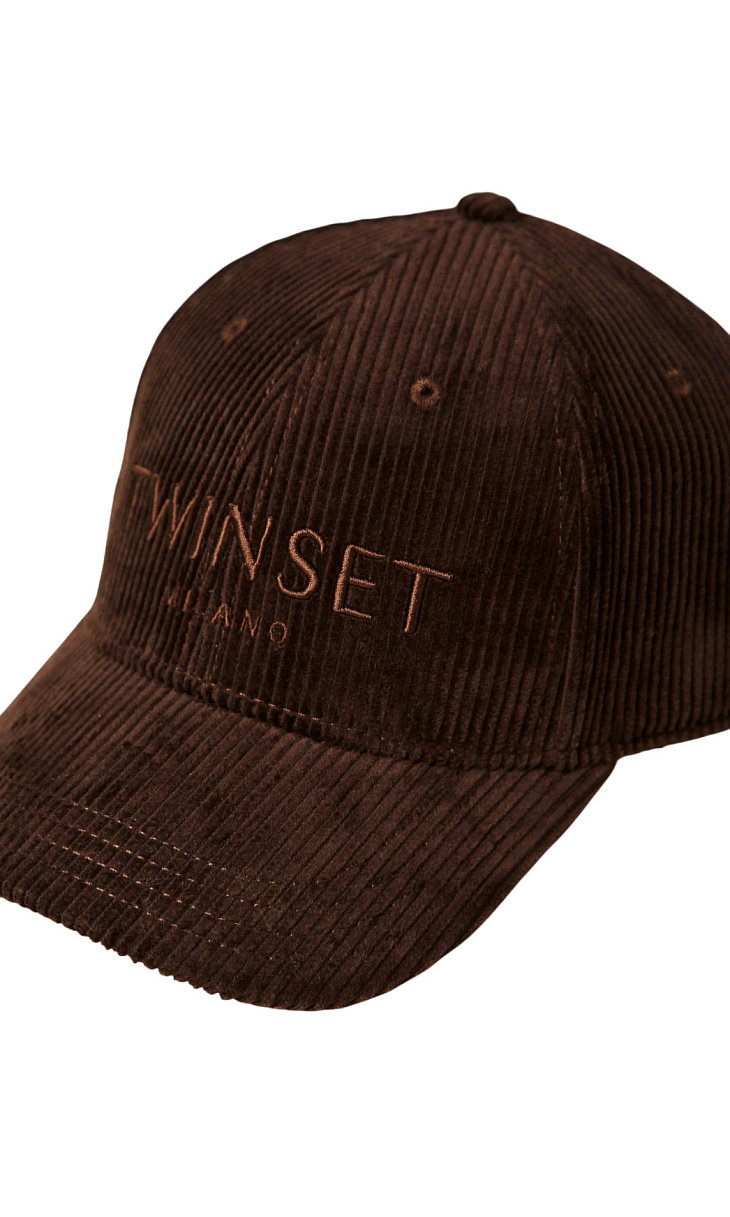 TWINSET: Вельветовая кепка с логотипом