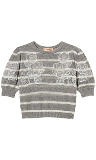 Пуловер с кружевом