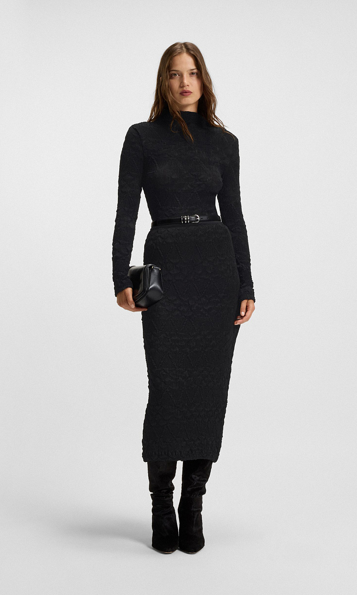 HUGO BOSS: Юбка с плиссированным узором