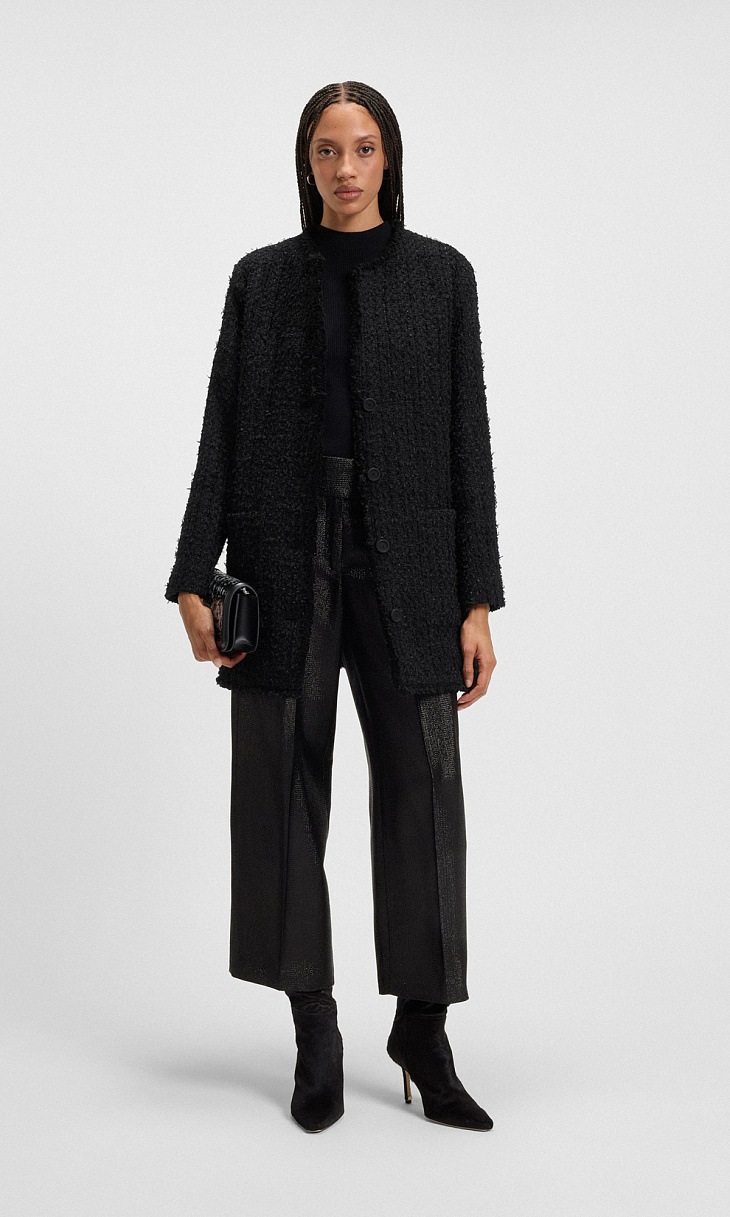 HUGO BOSS: Кардиган из бархатного твида