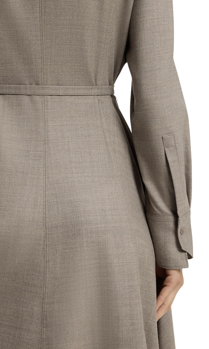 HUGO BOSS: Фланелевое платье с поясом