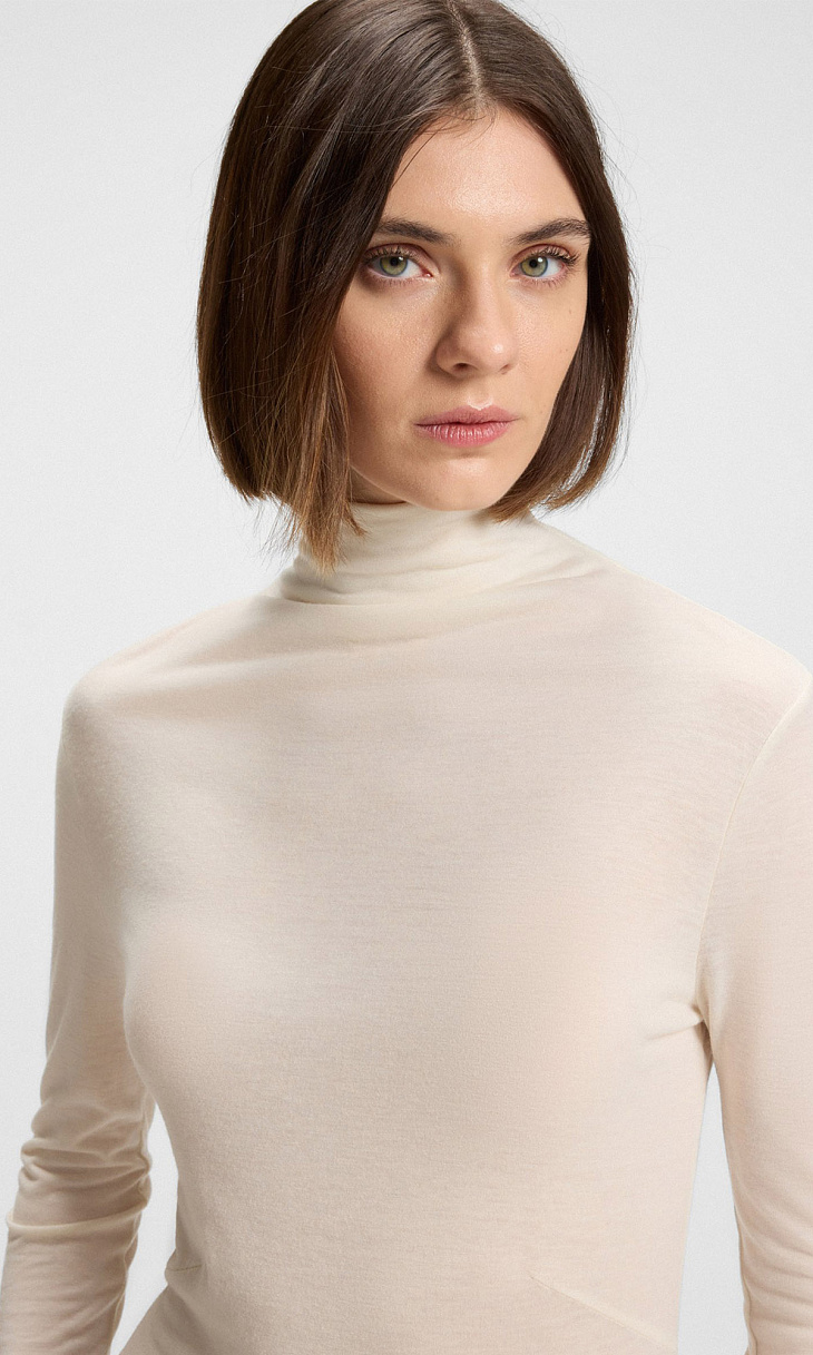 HUGO BOSS: Водолазка из лиоцелла и шерсти