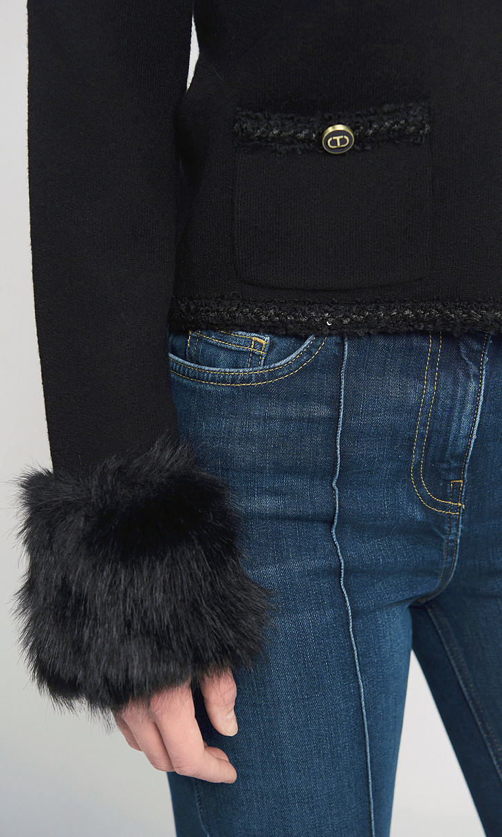 TWINSET: Жакет с манжетами из искусственного меха