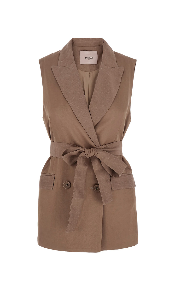 TWINSET: Жилет с поясом