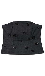 Джинсовый корсет с пайетками