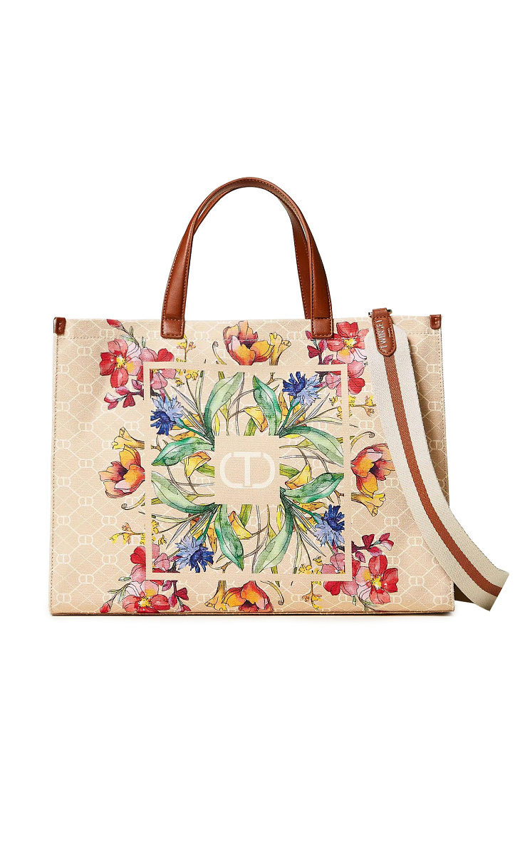 TWINSET: Сумка-шопер с цветочным принтом