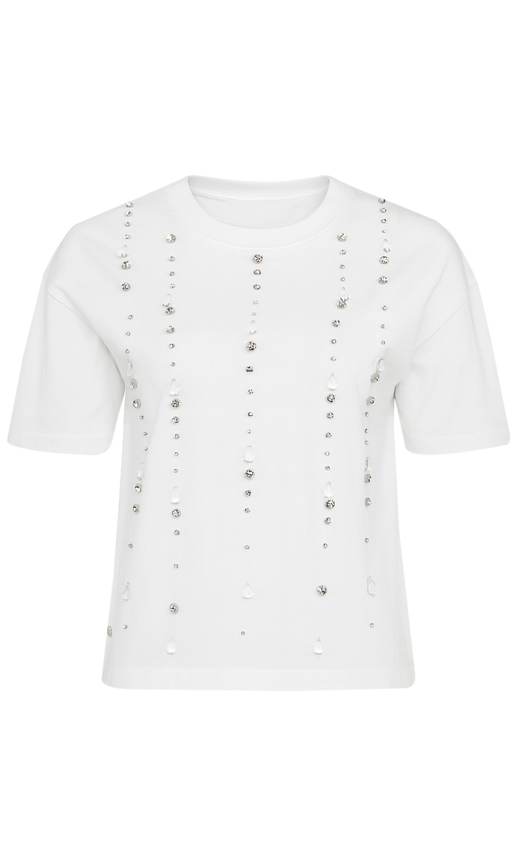 TWINSET: Футболка со стразами