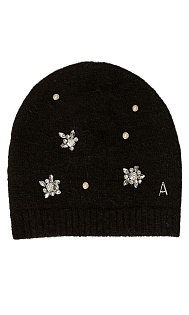 Шапка со стразами и жемчугом
