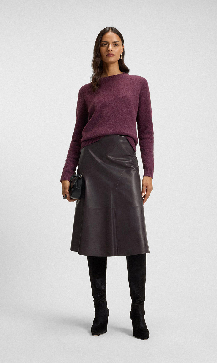 HUGO BOSS: Кожаная юбка