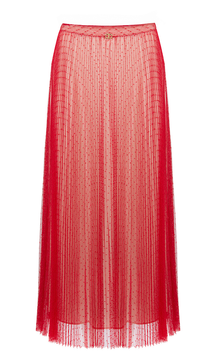 TWINSET: Плиссированная юбка в горошек