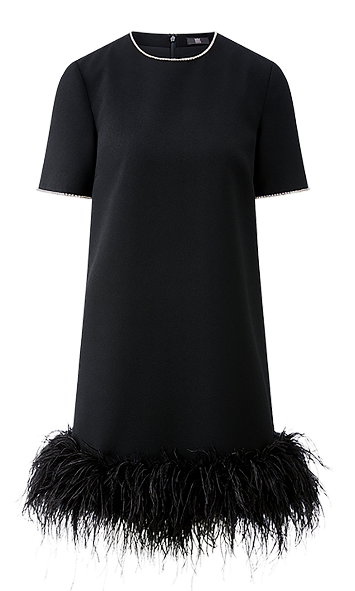 RIANI: Платье с перьями