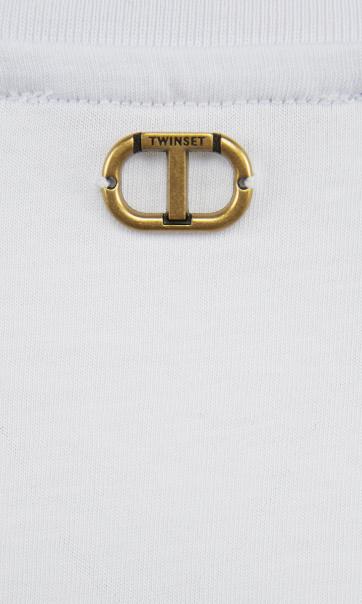 TWINSET: Футболка с вышивкой