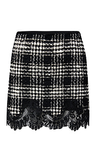 Юбка из твида с кружевом