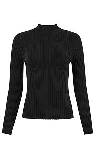 Пуловер с высоким воротником