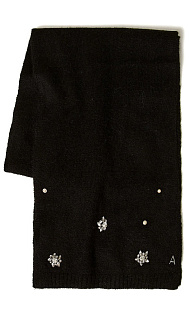 Шарф со стразами и жемчугом