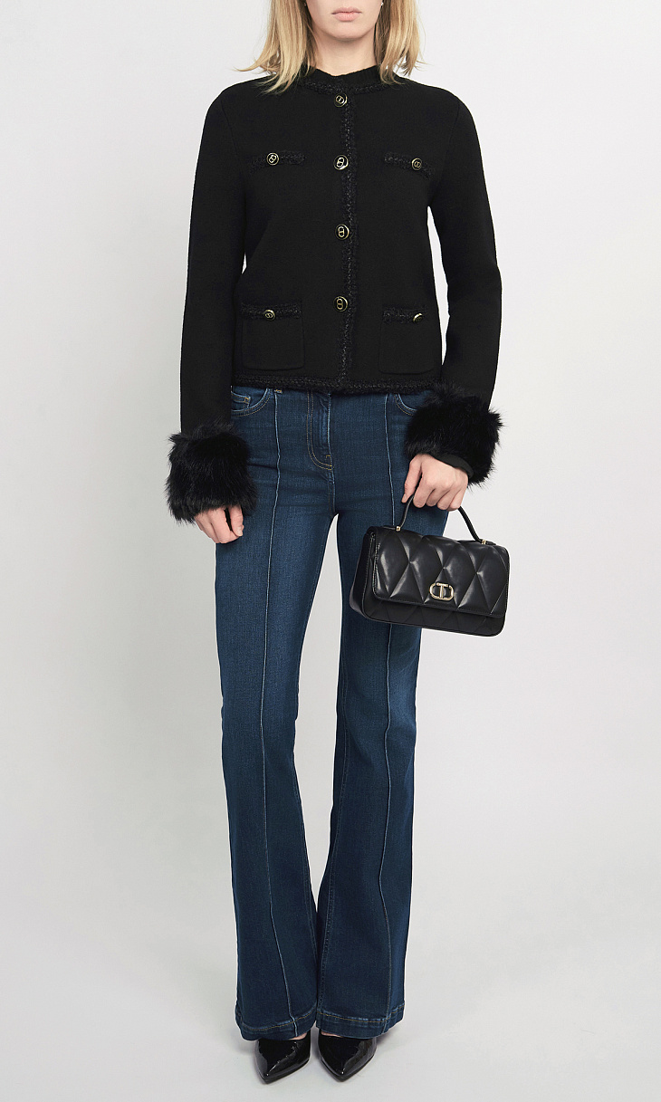 TWINSET: Жакет с манжетами из искусственного меха