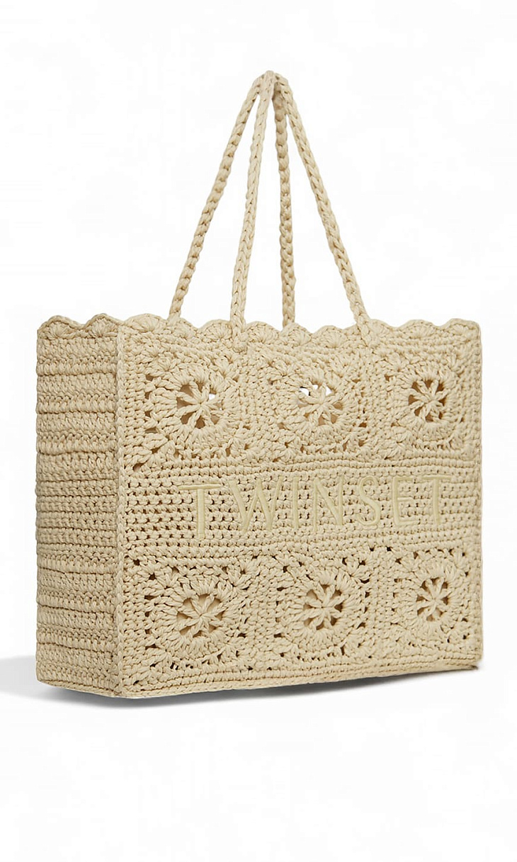 TWINSET: Плетеная сумка-шопер