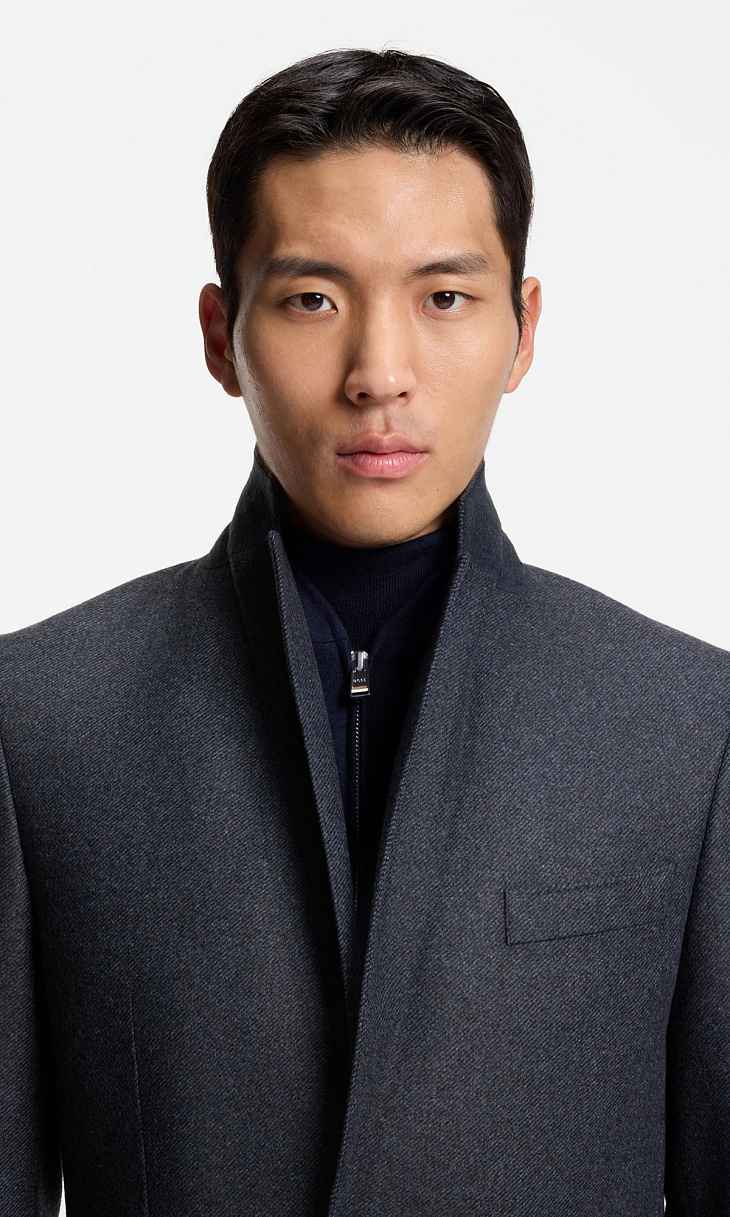 HUGO BOSS: Куртка из шерсти с вставкой
