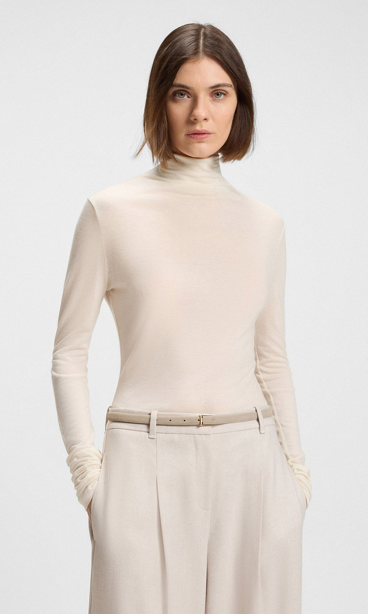 HUGO BOSS: Водолазка из лиоцелла и шерсти