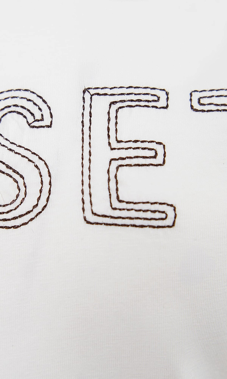 TWINSET: Футболка с вышивкой