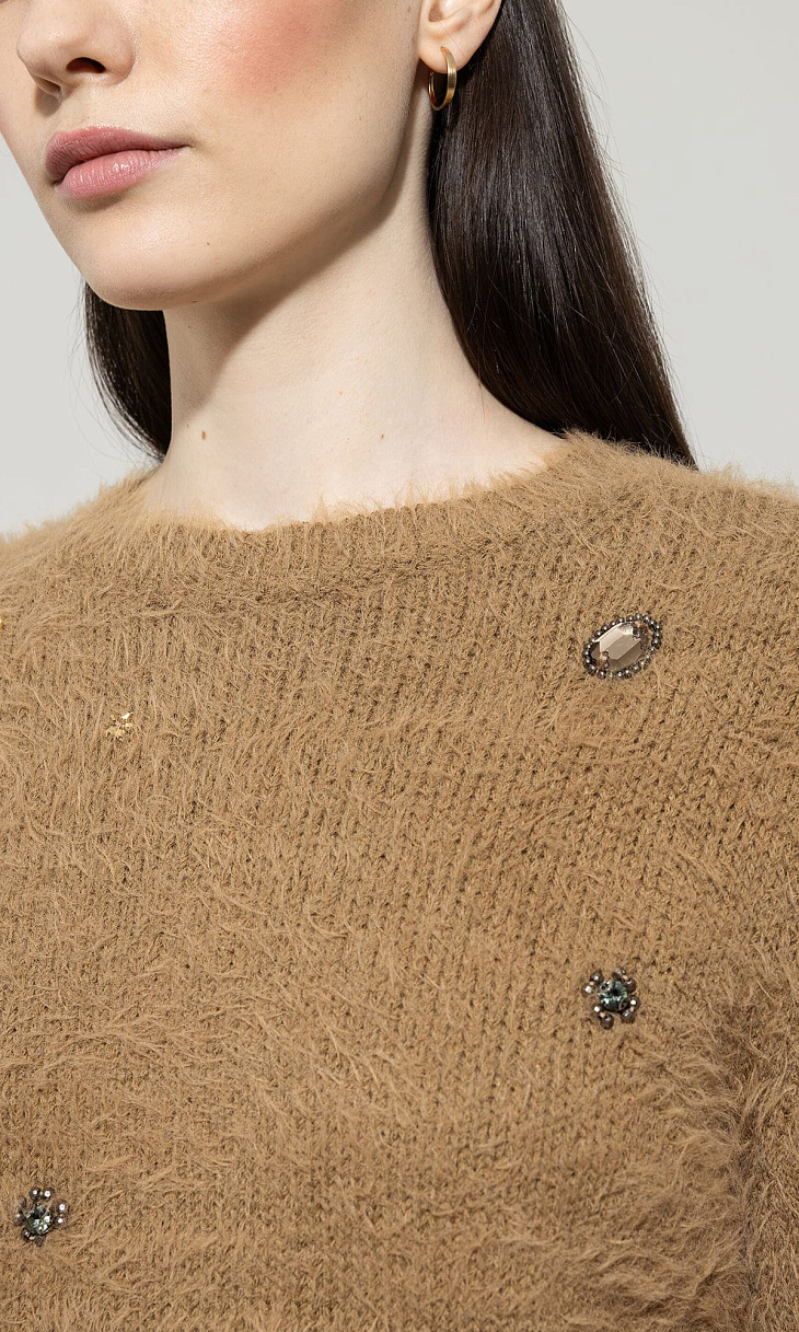 LUISA CERANO: Пуловер со стразами