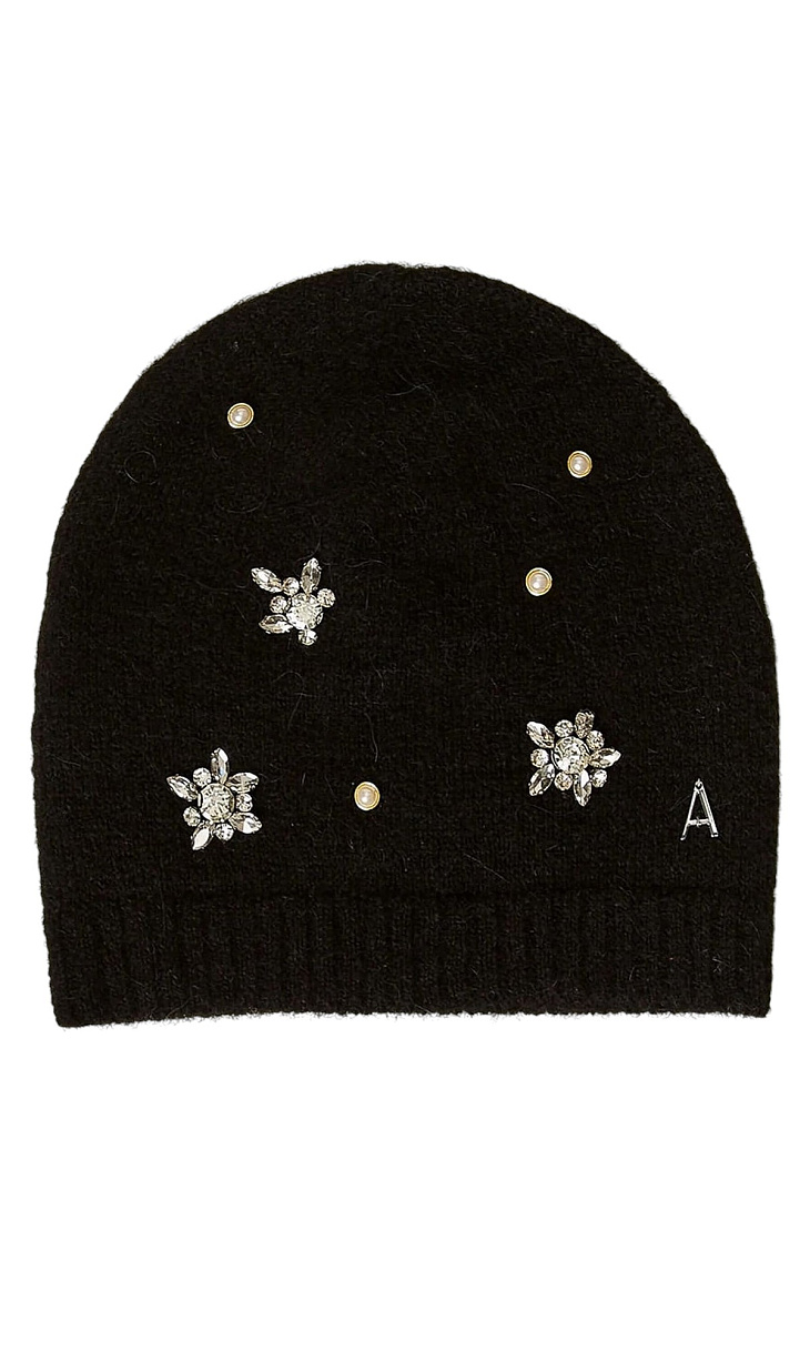 TWINSET: Шапка со стразами и жемчугом