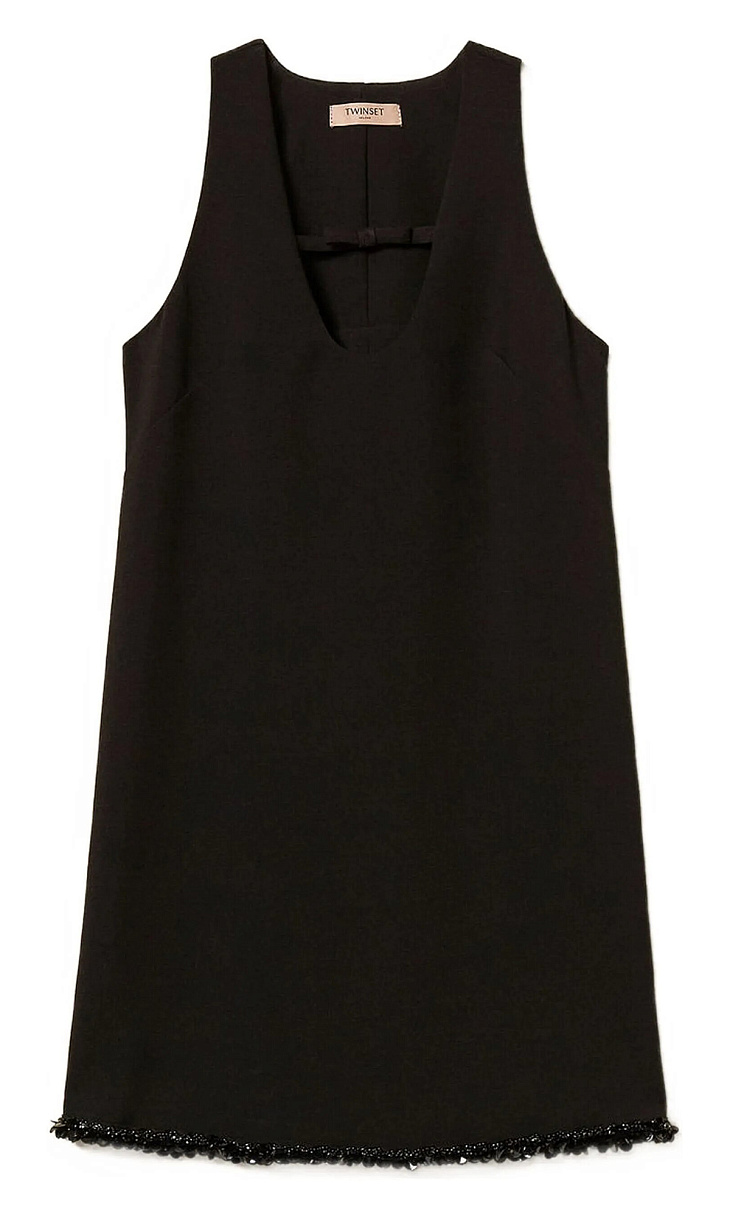 TWINSET: Платье с вырезом и пайетками