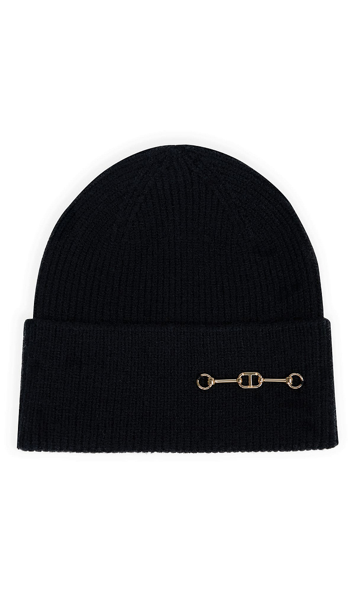 TWINSET: Вязаная шапка с металлическим декором