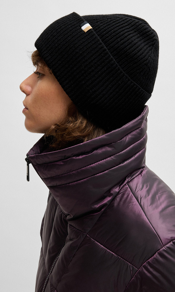 HUGO BOSS: Шапка в рубчик