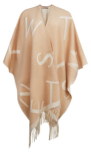 Пончо с логотипом и бахромой
