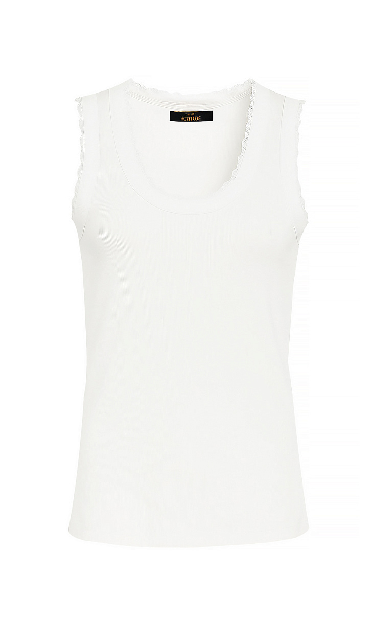 TWINSET: Топ с кружевом